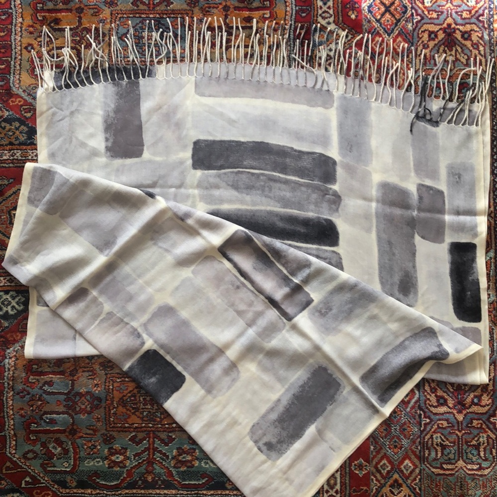 Abstract silk/cashmere scarf